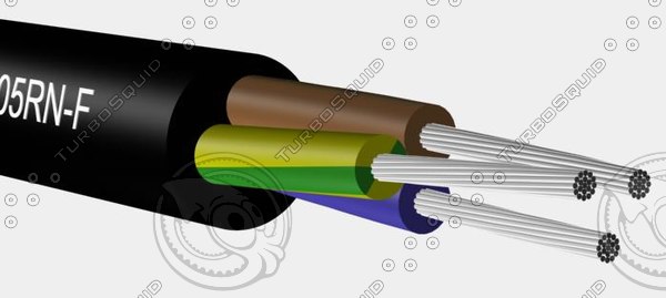 ho5rr-f nen rmrl 300-500 3d model - HO5RR-F   NEN RMrL 300-500 V 3G1,5 mm2 .max by Cable Master